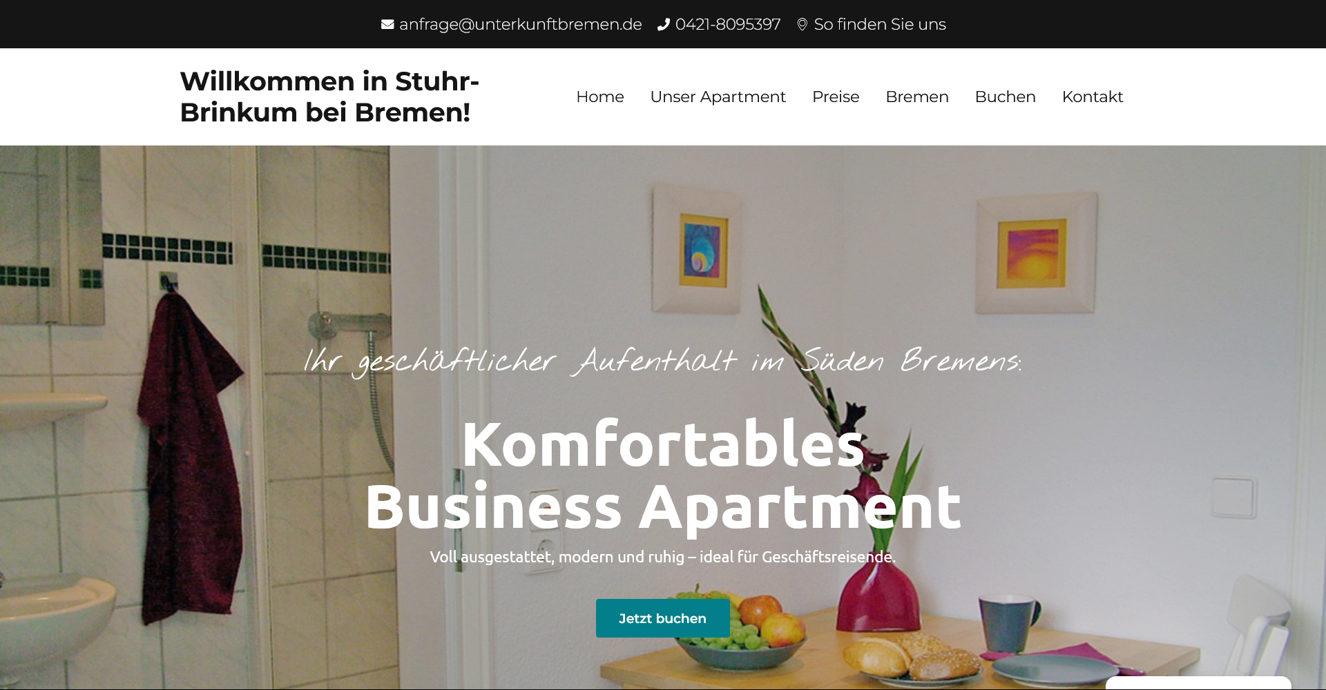 Mockup Website Unterkunftbremen.de