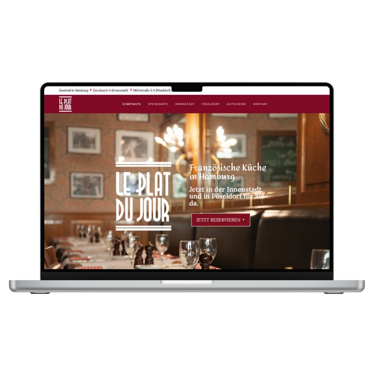 Mockup der Website Le-plat-du-jour.de